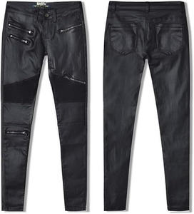 Pantalones Deportivos de Cuero Samroz, Pantalones Negros de Mezclilla Recubiertos de Cuero PU para Mujer, Leggings Ajustados y Elásticos - Product Image 2