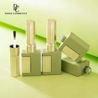 Flacon vide de 11 ml pour gel à ongles, bouteille en verre vert avec bord doré, emballage cosmétique pour vernis gel UV, conteneur pour nail art avec pinceau