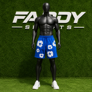 Shorts de sport décontractés pour hommes, personnalisables avec logo, en coton épais 100%, imprimés en relief, style streetwear ample et vintage - Product Image 2
