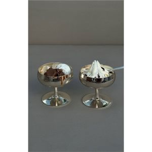 Bol à glace en acier inoxydable à double paroi de qualité supérieure, incassable, coupe à dessert en métal, plat à sorbet et champagne, ustensiles de cuisine en gros - Product Image 3