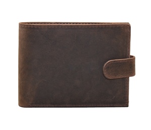 Men's Genuine Leather Vintage Fold <b>Wallet</b> Handmade Short Brown Daily Use <b>RFID</b> Protection Coin Pocket Wholesale Polyester Lining - Product Image 4