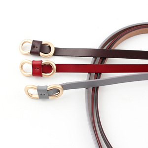 Cinturón de Cuero Genuino de Piel de Vaca para Mujer, con Nudo Delgado, Accesorio Elegante con Hebilla de Aleación - Product Image 3