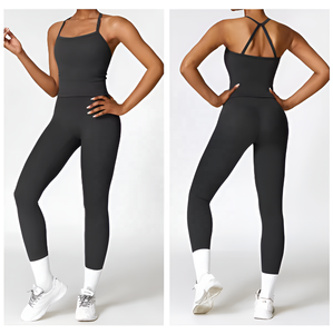 2 uds. Conjuntos de pantalones de entrenamiento de Yoga sin costuras reversibles para mujer con logotipo personalizado estampado Spandex/Material de nailon - Product Image 3