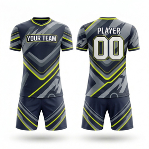 Conjunto de uniforme deportivo de fútbol para hombre, transpirable, de poliéster, con logotipo personalizado - Product Image 4