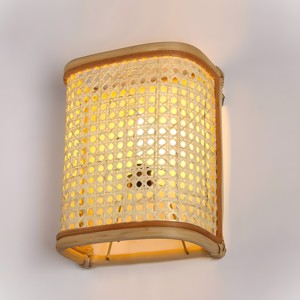<b>Wall</b> Hanging Lamp Shade <b>Sconce</b> for Bedroom Light Fixture Vintage Design Rattan <b>Wall</b>-mount <b>Sconces</b> - Product Image 5