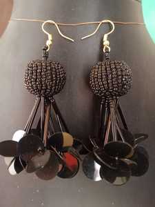 Pendientes Colgantes Hechos a Mano con Borlas de Cuentas para Mujer, Joyería de Moda para Fiesta, Pendientes Colgantes con Lentejuelas, Accesorio de Regalo - Product Image 4