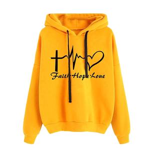 Sweat à capuche pour femmes, en coton biologique, vierge, personnalisé, léger, ample, pull-over, - Product Image 5