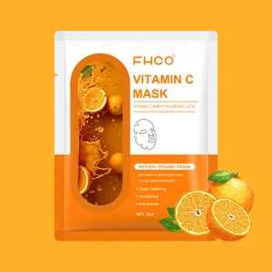 Masque en feuille de fruits végétaliens de marque privée personnalisé coréen soins de la peau soins du visage éclaircissant blanchissant vitamine C sérum masque facial