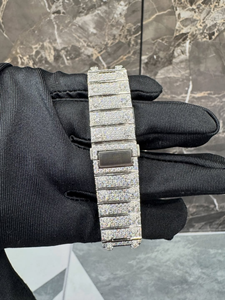 นาฬิกา Roman Dial ประดับเพชรโมอิสซาไนต์เต็มหน้าปัด เครื่องญี่ปุ่น VVS D โมอิสซาไนต์ นาฬิกาฮิปฮอป ราคาประหยัด ของขวัญสำหรับคุณพ่อ - Product Image 5