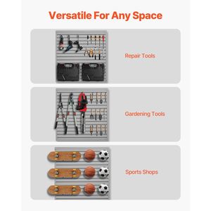 Facile da installare grige PVC Garage Slatwall 4X4 ft Design modulare da taglio per riporre riporre pannelli da parete regolabili - Product Image 5