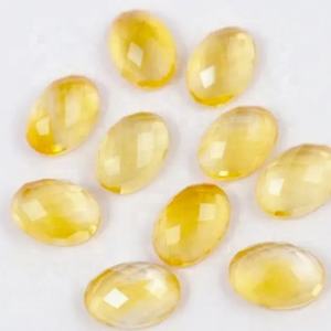 Cabochon ovale à dos plat en citrine naturelle taille rose 7x9mm, pierre précieuse en vrac pour bijoux faits main, au meilleur prix d'usine en gros - Product Image 2