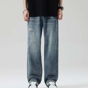 Jean baggy vintage pour homme, coupe droite, délavé, style décontracté, qualité supérieure, vente en gros directe usine, tendance - Product Image 3