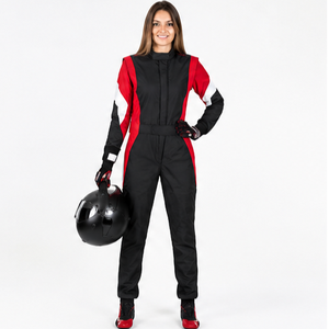 Women's Black <b>Red</b> White Full Sleeve Racing <b>Suit</b> Breathable Polyester All Seasons Adult Customized Team Wear - Product Image 3