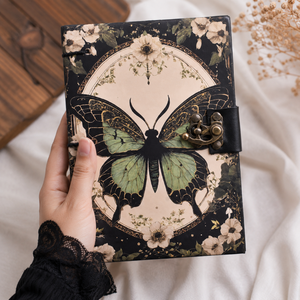 Vintage Butterfly Lock Diary <b>Notebook</b> <b>A5</b> Hardcover Journal | Handmade Eco Friendly Writing Diary with Artistic Cover Design Art - Product Image 5