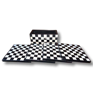 High Quality Eco-Friendly Customizable MDF & Bone Inlay Coaster Classic <b>Square</b> Design for Home Hotel Office <b>Table</b> use - Product Image 4