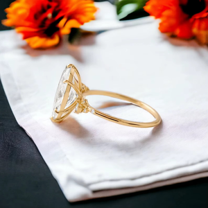 925 Silver 14K Solid Gold Marquise Cut Engagement <b>Ring</b> Original Moissanite Diamond Wedding Anniversary <b>Ring</b> For Unisex - Product Image 2