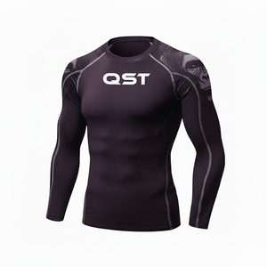 Hombres Quick Dry Jiu Jitsu Kimono Compresión Rashguards y pantalones Set 2025 Hombres Leggings y pantalones ajustados Gimnasio Camisas para la venta - Product Image 3