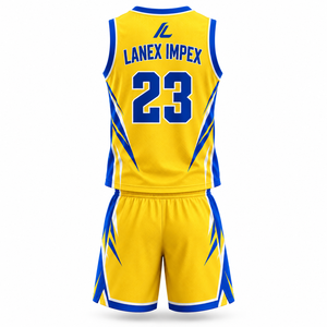Conjunto de Uniformes de Baloncesto Personalizados Profesionales para Jugadores de Equipo, Conjuntos de Camiseta y Pantalones Cortos de Baloncesto para Hombres y Jóvenes, Impresión por Sublimación Completa - Product Image 3