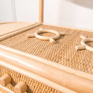 เตาแก๊สของเล่นเด็กสไตล์เรียบง่าย ทำจากหวาย เป็นมิตรกับสิ่งแวดล้อม รุ่นแฮปปี้ สำหรับเด็กผู้หญิง - Product Image 5