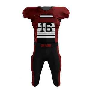 Maillot de football américain marron avec numéro 16 et pantalon noir – Tenue de sport légère et respirante pour équipe - Product Image 2