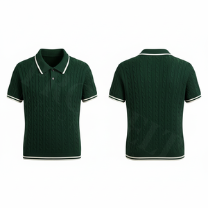 Polo de Punto de Alta Calidad 100%, Cuello en Contraste, Mangas Cortas, Ribete Acanalado, Cómodo y Elegante, Ropa Casual, Camiseta con Logotipo Personalizado - Product Image 3
