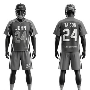 Ensemble d'uniformes de lacrosse en polyester 180 GSM de qualité supérieure, design à panneaux rouge et gris, maille respirante, logo personnalisé par sublimation - Product Image 3