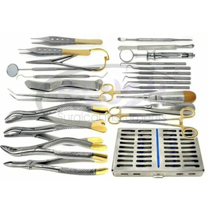 International 25-Piece Reusable Stainless Steel Dental Surgery Extracting Elevators Forceps Instrument Kit CE By <b>Blush</b> Surgical - Product Image 6