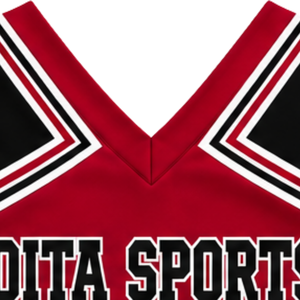Haut d'uniforme de cheerleading rouge vif sans manches, col en V, pour femmes et filles, idéal pour les équipes de danse et les compétitions - Product Image 5