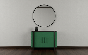 Aparador Moderno de 2 Puertas de Roble Macizo para Sala de Estar, Ecológico, Resistente al Agua, Diseño Minimalista - Product Image 2