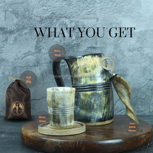 Oldemperor ชุดถ้วยดื่มไวกิ้ง3ใบแก้วช๊อตแก้วและที่เปิดขวดแฮนด์เมดไม่เหมือนใครเครื่องดื่มร้อนและเย็นพร้อมถุงของขวัญ - Product Image 6