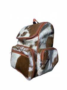 Mochila de Cuero Genuino con Pelo Natural de Vaca, Bolso de Piel de Vaca al por Mayor, Mochila Occidental de Lujo, Marca Personalizada LHBP-0259 - Product Image 4
