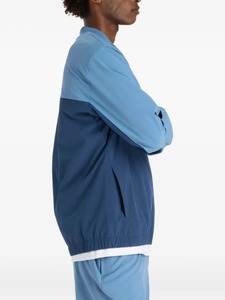 Men's Color Blocking Bomber <b>Jacket</b> Zipper Closure Windproof Casual Spring Polyester Material Stand Collar Regular Fit - Product Image 2