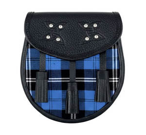 Sporran écossais en cuir écologique fait main Golden Crown pour kilt, tenue traditionnelle des Highlands, activités de plein air - Product Image 1