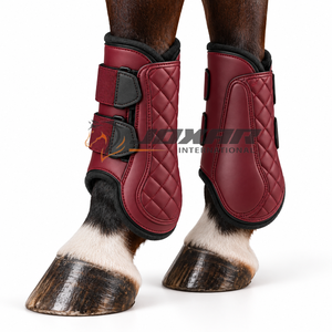 Bottes de brossage équestres personnalisables de haute qualité avec doublure lisse et sangles réglables pour la protection des jambes du cheval – Utilisation quotidienne - Product Image 2