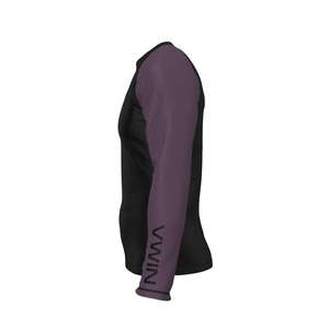 Camiseta de Compresión VROLL para Hombre, Manga Larga, Negra y Morada, para BJJ y MMA, de Secado Rápido, con Logotipo Estampado en la Parte Delantera - Product Image 3