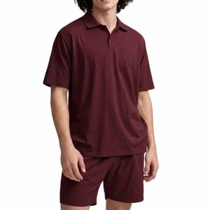 Chemises pour hommes de haute qualité en coton 100% uni à manches courtes, tricotées, anti-rides, respirantes, séchage rapide, imprimées numériquement - Product Image 1