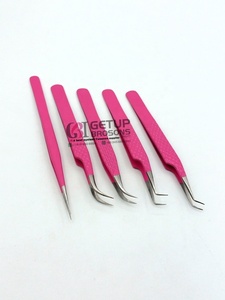 Pince à épiler professionnelle en acier inoxydable de 10 mm, nouvelle, fine, droite, antistatique, antimagnétique, durable, à précision, courbée à 90 degrés, pour cils - Product Image 6