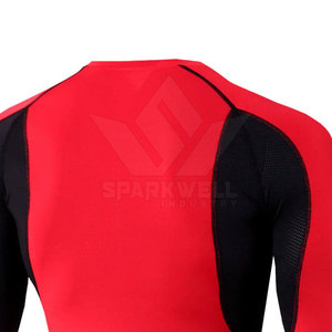 Men’s Red Long Sleeve <b>Compression</b> <b>Shirt</b> Quick Dry Breathable Stretch Athletic Base Layer Gym Training Workout Sports Top - Product Image 5