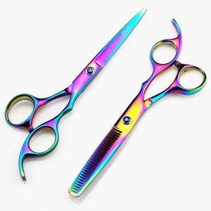 Ciseaux de coiffure professionnels en acier inoxydable à haute teneur en carbone, droits, 6 pouces (5,5 pouces), pour droitiers, pour la coupe de cheveux - Product Image 1