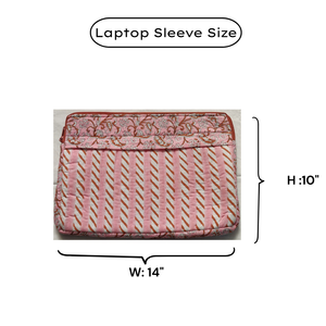 Housse d'ordinateur portable matelassée en coton doux, imprimée à la main, design artisanal de Jaipur, pour voyage et usage quotidien, durable, avec fermeture éclair - Product Image 6