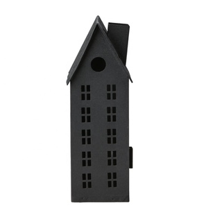 Wholesale House Shape <b>Black</b> Metal Candle Holder <b>Lantern</b> for Christmas and Halloween Home Decorations - Product Image 2