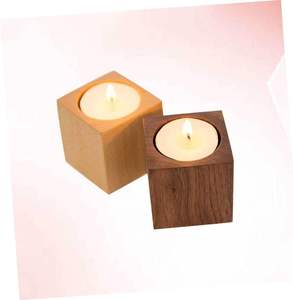 Tiered Round Wood Block <b>Tealight</b> <b>Holder</b> Set Candle Jar <b>Holder</b> Decorative Lantern Home Wedding Party Handmade Custom Print - Product Image 4