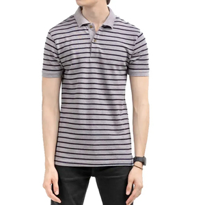 Chemise vintage Y2K à rayures zippée à manches courtes, coupe ample streetwear, en jersey 100 % coton peigné épais pour homme - Product Image 6