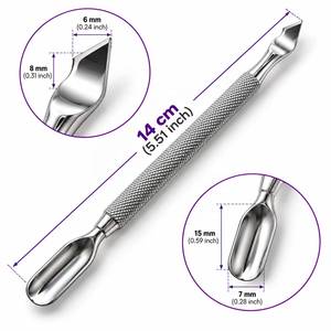 Pousse-cuticules double tête en acier inoxydable Morje, outil professionnel pour manucure, kit de soin des ongles réutilisable - Product Image 5