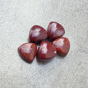 Natural <b>Red</b> Jasper Trillion Cabochon Flat Back Calibrated Loose Gemstone, for Jewelry Making, - Product Image 4