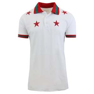 Men's White Anchor Print Short Sleeve for Shirt Regular Fit Preppy Style Jersey Fabric Breathable Design Front Logo 180g - Product Image 6