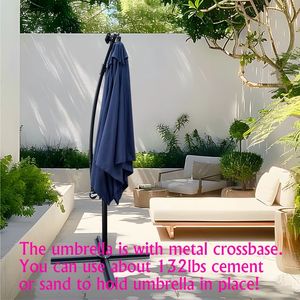 Ombrellone Solare Quadrato da Esterno 2.5x2.5M con Luci LED, Impermeabile, 8 Stecche, con Manovella, per Uso Commerciale - Product Image 2