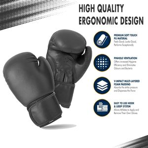 Gants de boxe en similicuir haut de gamme personnalisés en gros, ajustables avec fermeture pour hommes et femmes, entraînement, sparring, Muay Thai - Product Image 5