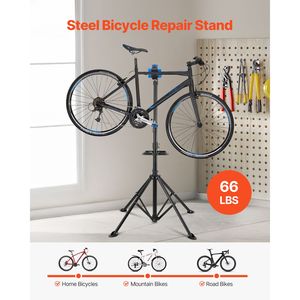 Supporto per Riparazione Bici, Capacità 30 kg, Altezza Regolabile 83-143 cm, Vassoio Portautensili Magnetico, Cavalletto Pieghevole per Biciclette - Product Image 1