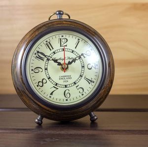 Handmade Wooden Table Clock Vintage <b>Desk</b> Clock <b>Rustic</b> Home Office Decor Silent Clock OEM Wholesale - Product Image 4